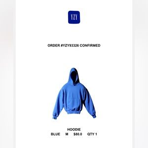 Yeezy Gap Hoodie Blue Size Medium